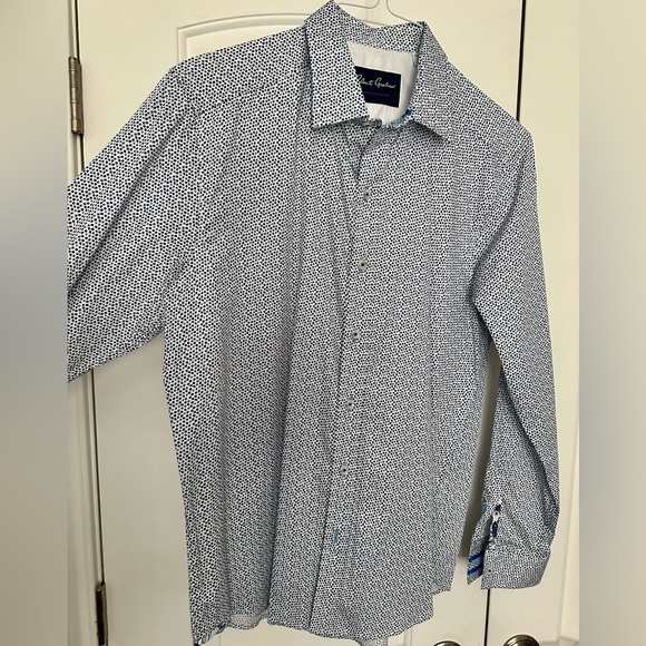 Robert Graham Other - Robert Graham White and Navy Microdot Dress Shirt